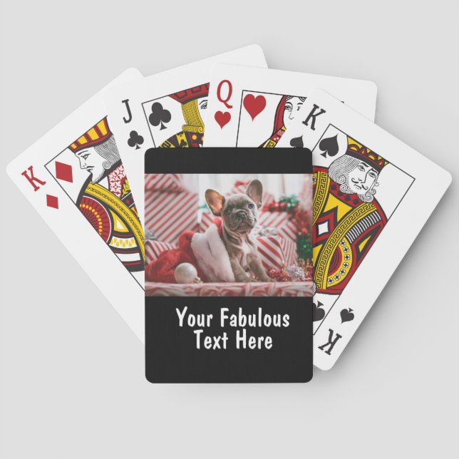 Personalisiertes Foto und Text Spielkarten (Rückseite)