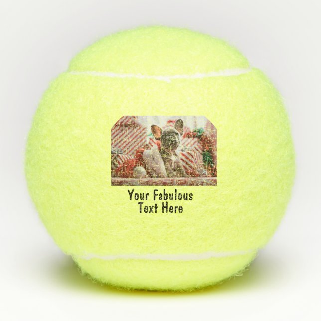 Personalisiertes Foto und Text Tennisbälle (Vorderseite)