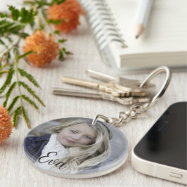 Personalisiertes Foto und Text zweiseitig Schlüsselanhänger