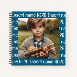 Personalisiertes Foto und Titel All Occasion Blue Notizbuch