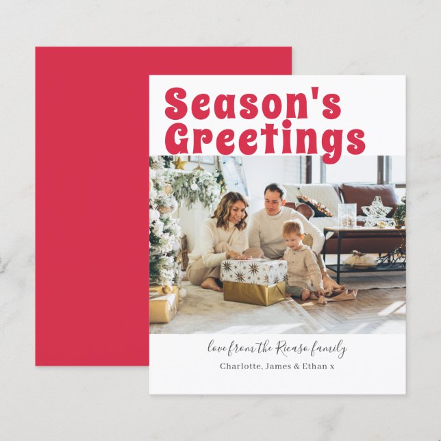 Personalisiertes Foto und Weihnachtskarte (Vorne/Hinten)