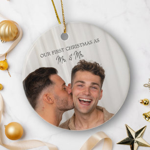 Personalisiertes Foto Unser erstes Weihnachten Her Keramik Ornament