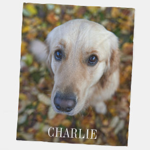 Personalisiertes Foto vom Haustierhund Fleecedecke