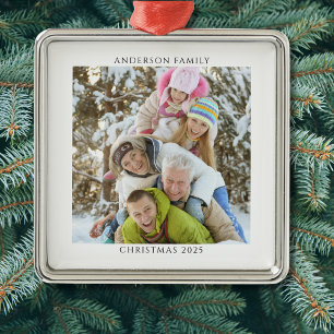 Personalisiertes Foto Weihnachten 2025 Ornament Aus Metall