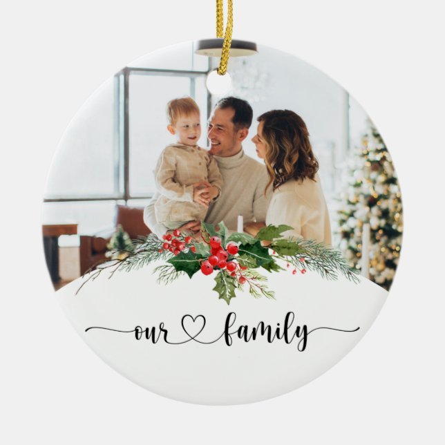 Personalisiertes Foto Weihnachten Keramik Ornament (Vorne)