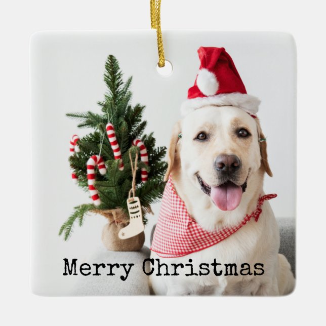 Personalisiertes Foto Weihnachten Keramikornament (Vorderseite)