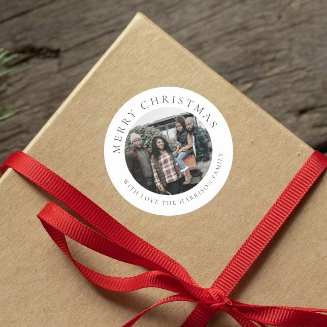 Personalisiertes Foto Weihnachten Runder Aufkleber (Von Creator hochgeladen)