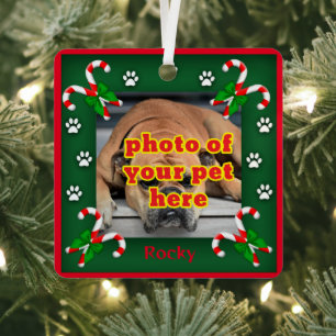 Personalisiertes Foto Weihnachtsbaum für Haustiere Ornament Aus Metall