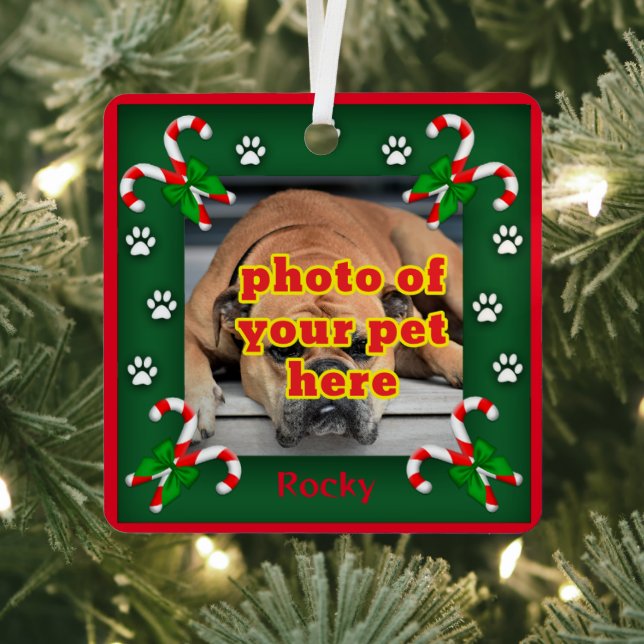 Personalisiertes Foto Weihnachtsbaum für Haustiere Ornament Aus Metall (InSitu)
