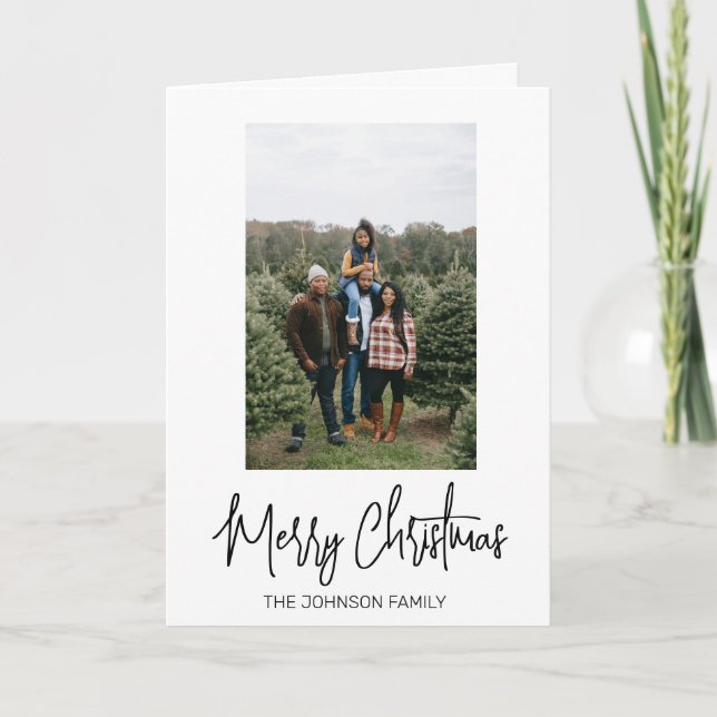 Personalisiertes Foto Weihnachtsfeiertag Minimalis Karte (Vorderseite)