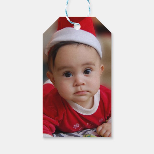 Personalisiertes Foto Weihnachtsfest Geschenkanhänger (Vorderseite)