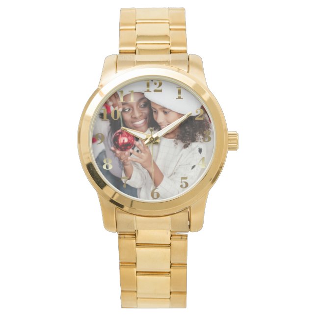 Personalisiertes Foto Weihnachtsgeschenk Armbanduh Armbanduhr (Vorderseite)