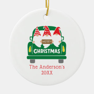 Personalisiertes Foto Weihnachtsgnome Lastwagen We Keramik Ornament