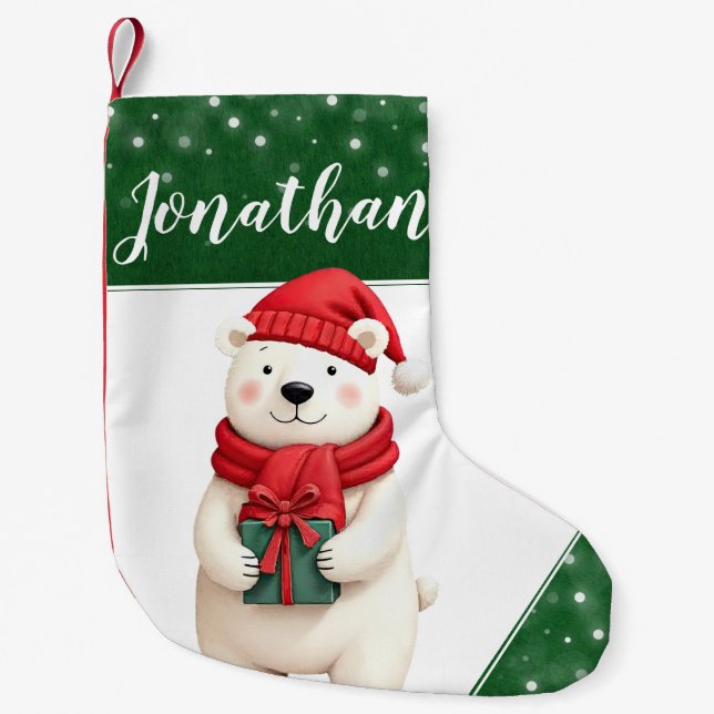 Personalisiertes Foto Weihnachtsmann Strumpf Kleiner Weihnachtsstrumpf (Vorderseite)