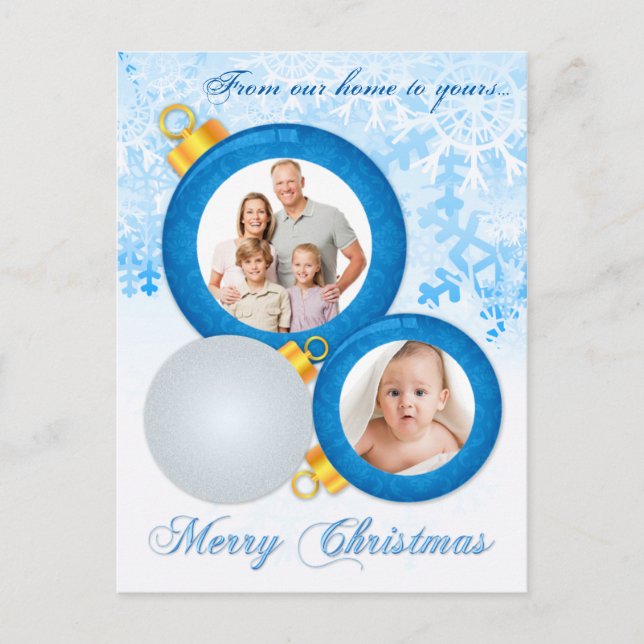 Personalisiertes FOTO Weihnachtsschmuck Postkarte (Vorderseite)