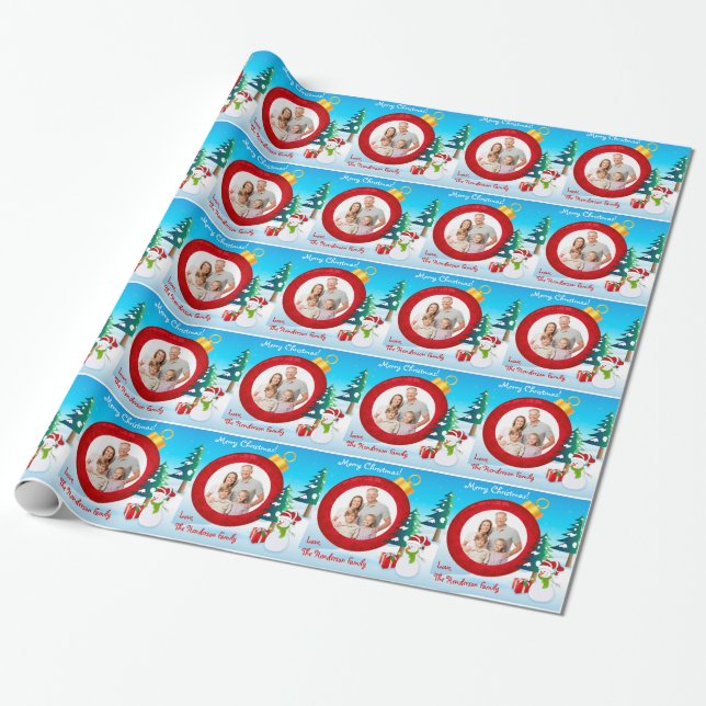 Personalisiertes Foto-Weihnachtsverpackungs-Papier Geschenkpapier (Ungerollt)