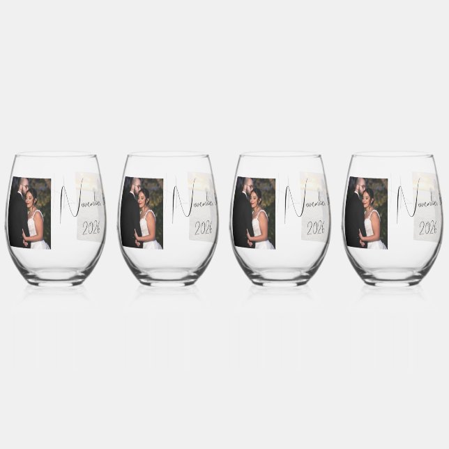 Personalisiertes Foto Weinglas Ohne Stiel (Hinten)