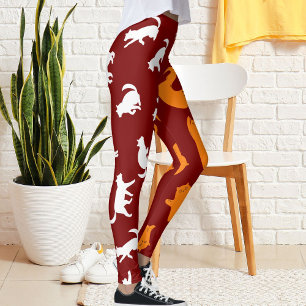 Personalisiertes Foto Weißes Orangenkatzenmuster Leggings