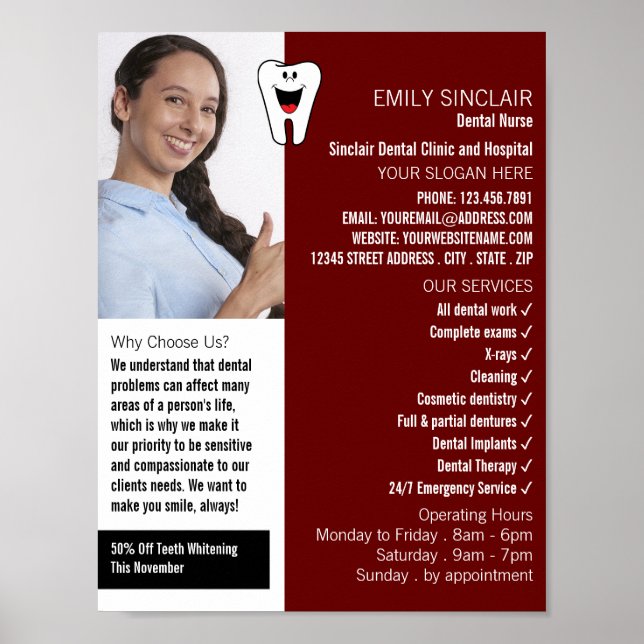 Personalisiertes Foto, Zahnmedizin, Zahnmedizin Poster (Vorne)