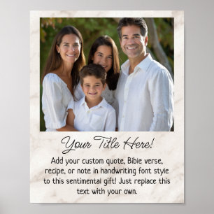 Personalisiertes Foto-Zitat-Memorial oder Familien Poster