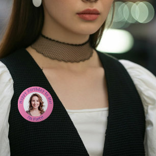 Personalisiertes Foto zum Geburtstag, Ihr Abzeiche Button