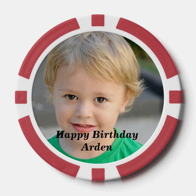 Personalisiertes Foto zum Geburtstag Pokerchips (Vorderseite)