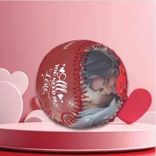 Personalisiertes Foto zum Valentinstag Baseball