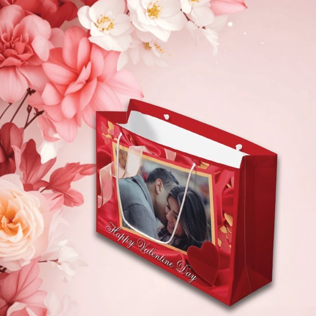 Personalisiertes Foto zum Valentinstag Große Geschenktüte (Von Creator hochgeladen)