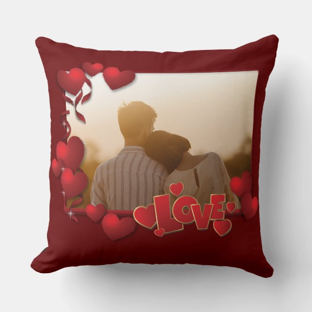 Personalisiertes Foto zum Valentinstag Kissen (Vorderseite)