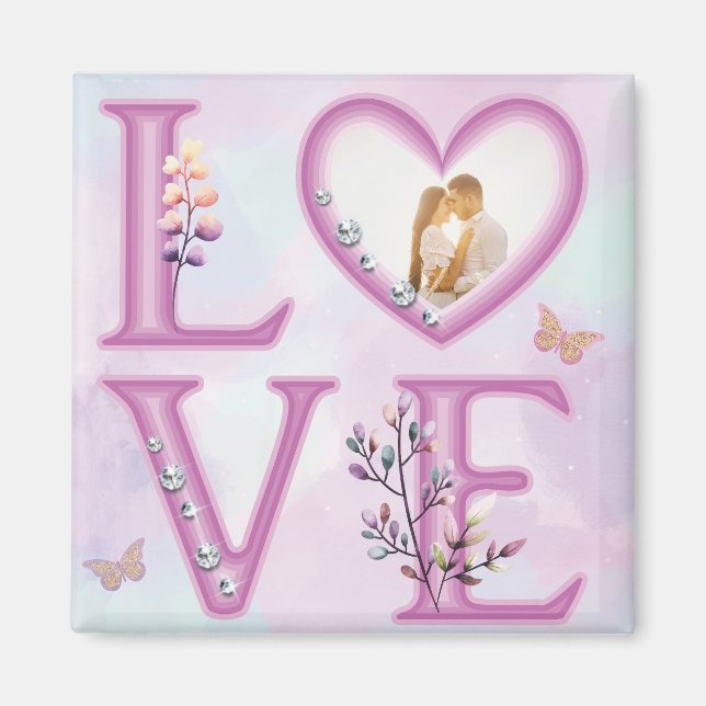 Personalisiertes Foto zum Valentinstag Magnet (Vorne)