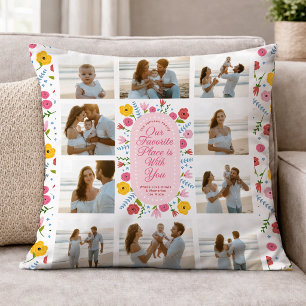 Personalisiertes Fotocollage-Blumen-Wurfkissen Kissen
