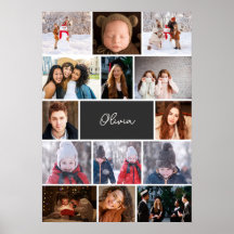 Personalisiertes Fotocollagenposter mit Namen