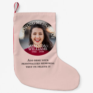 Personalisiertes Fotogedenken Kleiner Weihnachtsstrumpf