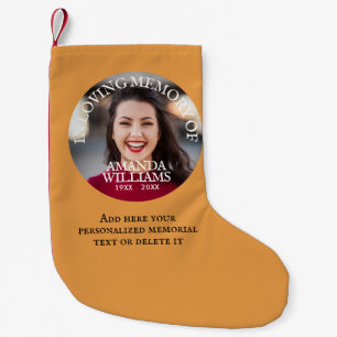Personalisiertes Fotogedenken Kleiner Weihnachtsstrumpf