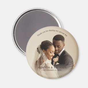 Personalisiertes Fotogeschenk mit Namen und Hochze Magnet