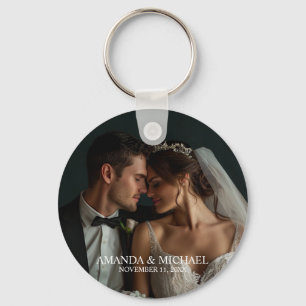 Personalisiertes Fotogeschenk mit Namen und Hochze Schlüsselanhänger