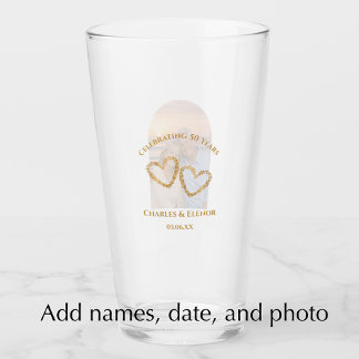 Personalisiertes Fotogeschenk zum 50. Hochzeitstag Glas