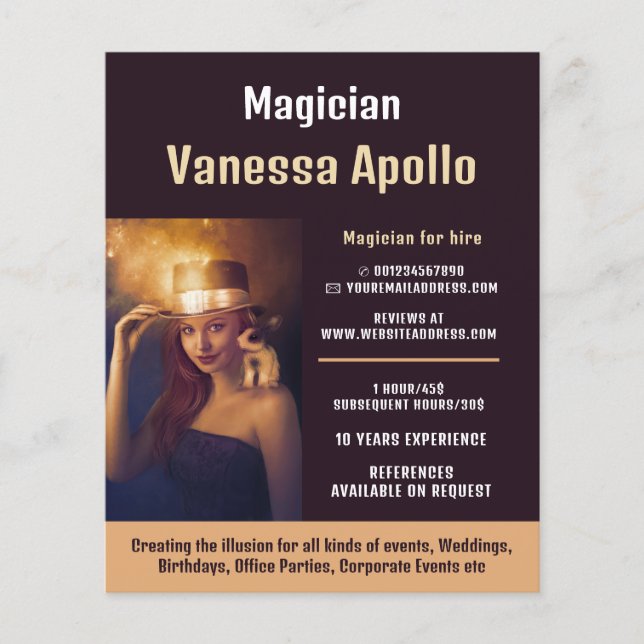 Personalisiertes Fotograf, Magierwerbung Flyer (Vorne)