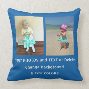 Personalisiertes Fotokissen, Text, Farben, 3 Fotos Kissen