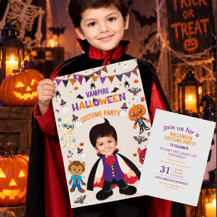 Personalisiertes Fotokostüm Kinderparty Halloween Einladung