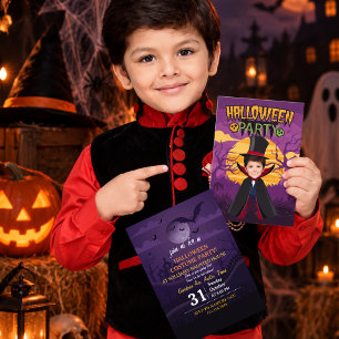Personalisiertes Fotokostüm-Party-Halloween für Ki Einladung