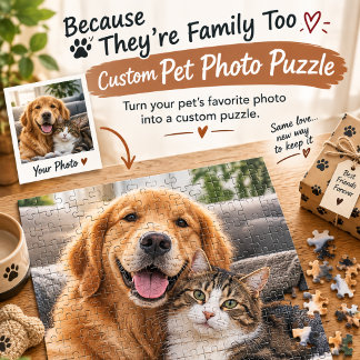 Personalisiertes Fotopuzzle-Geschenk für Hunde- un