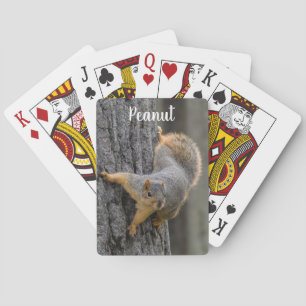 Personalisiertes Fox-Eichhörnchen auf einem Baum Spielkarten