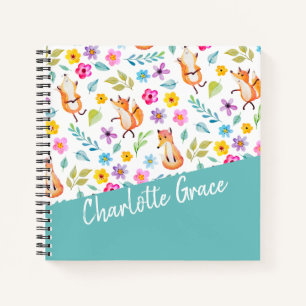 Personalisiertes Fox-Muster Notizbuch