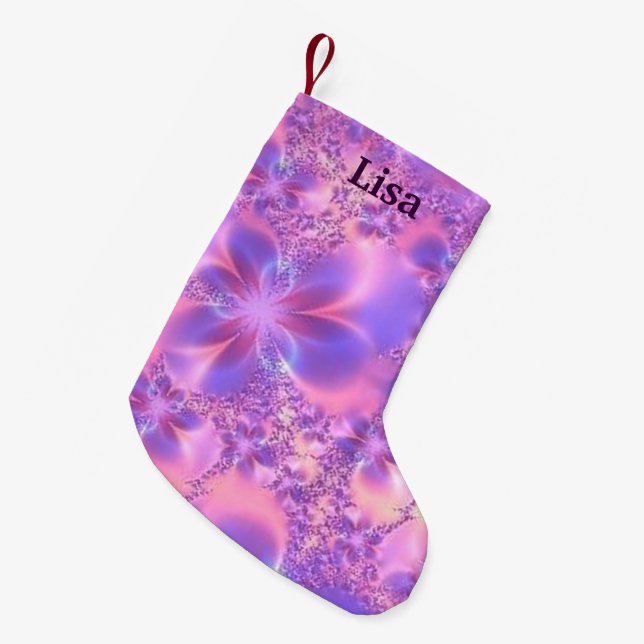 Personalisiertes Fraktal Blume Weihnachten Strumpf Kleiner Weihnachtsstrumpf (Vorderansicht (hängend))