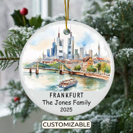 Personalisiertes Frankfurter Ornament, Deutschland Keramik Ornament