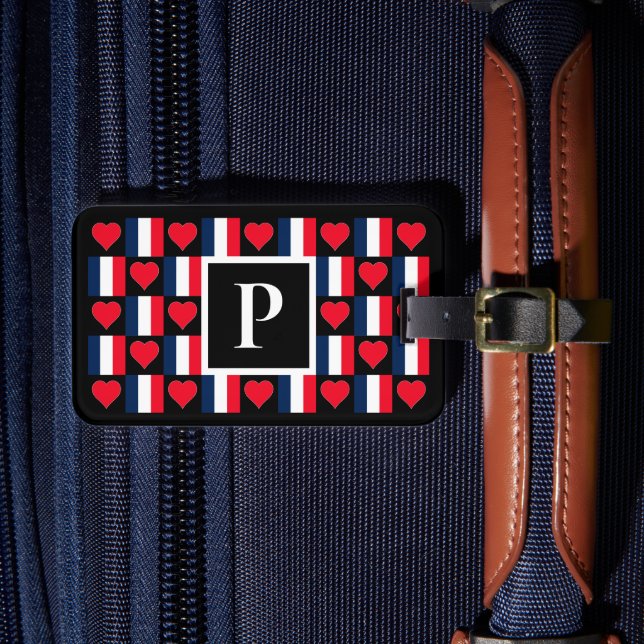 Personalisiertes französisches Flag-Benutzerdefini Gepäckanhänger (Vorderseite Insitu 4)