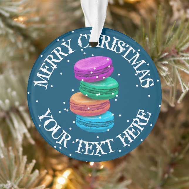 Personalisiertes französisches Macaron Weihnachts- Ornament (Baum)