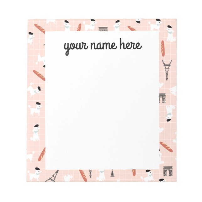  Personalisiertes französisches Poodle Notepad Notizblock (Vorderseite)