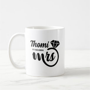 personalisiertes Frauengeschenk elegante Schrift Kaffeetasse